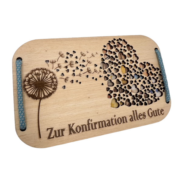 Holz Geldgeschenk Karte - zur Konfirmation alles Gute